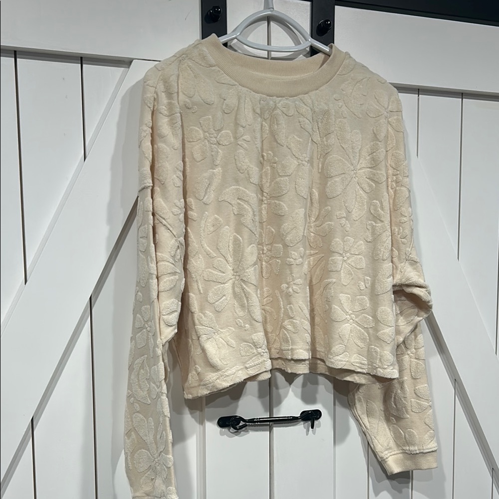 Billabong Cream Floral Textured Women's Top